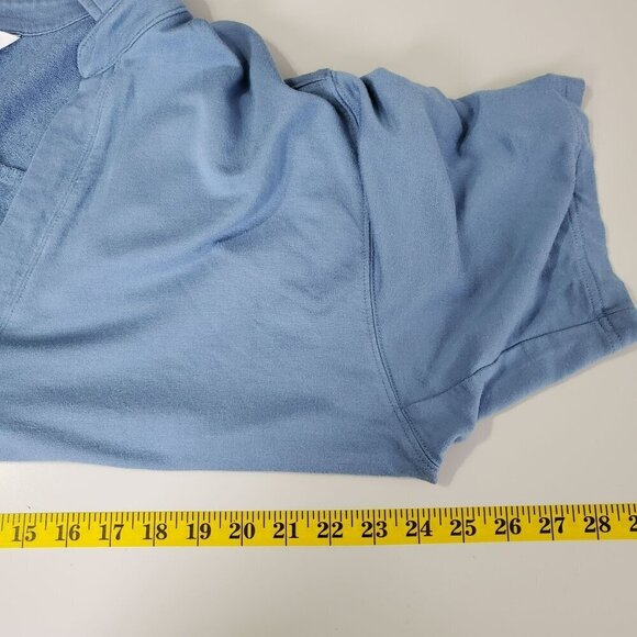 Athleta Womens Westwood Sweatshirt Tee Size M V-Neck Cottage Blue Dolman - Picture 9 of 10